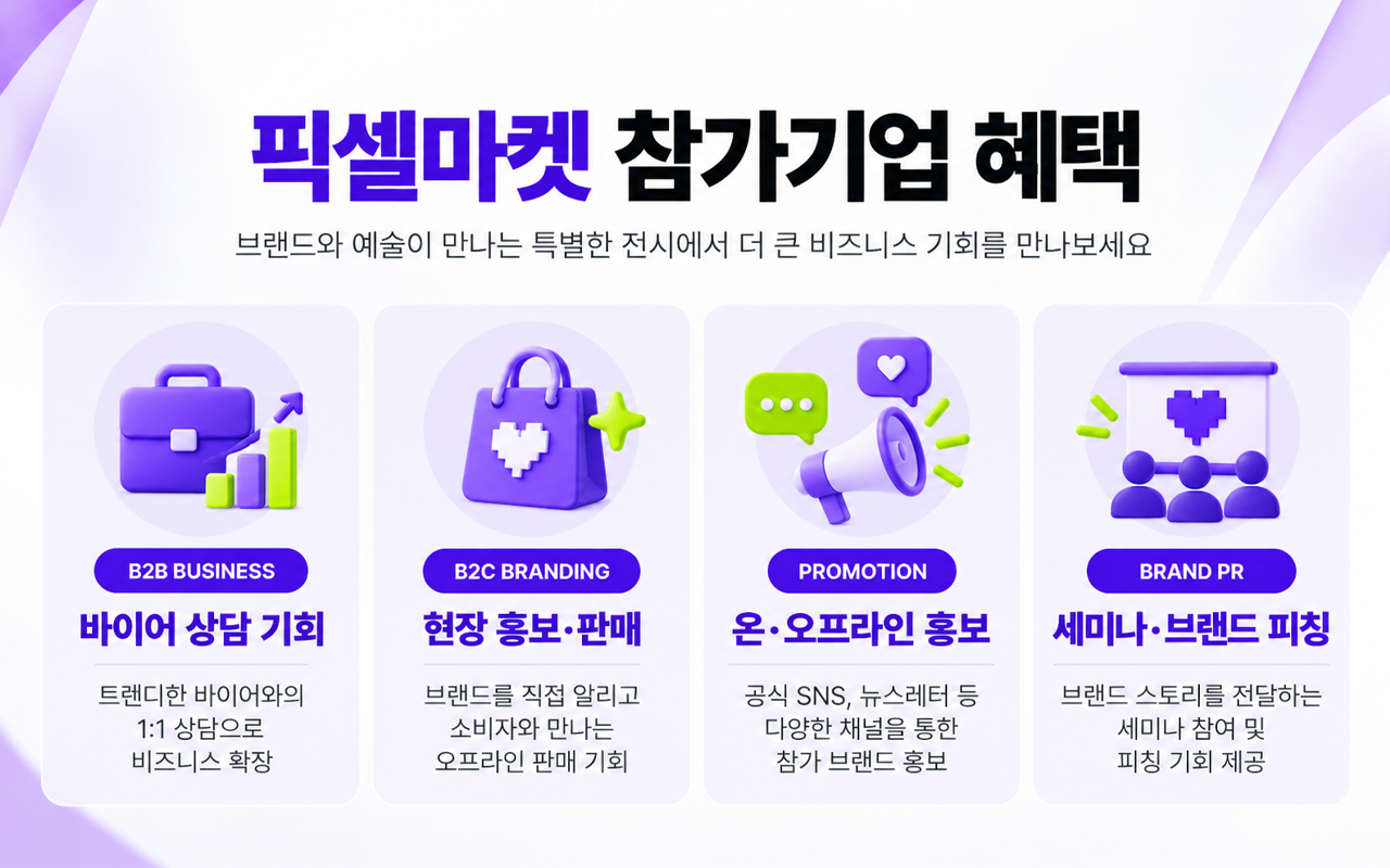 소싱인마켓 픽셀마켓 공간 참가기업 혜택 B2B 비즈니스 B2C 브랜드 홍보 프로모션 브랜드 PR